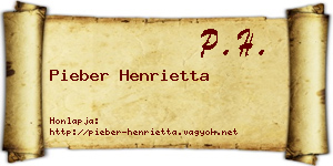 Pieber Henrietta névjegykártya
